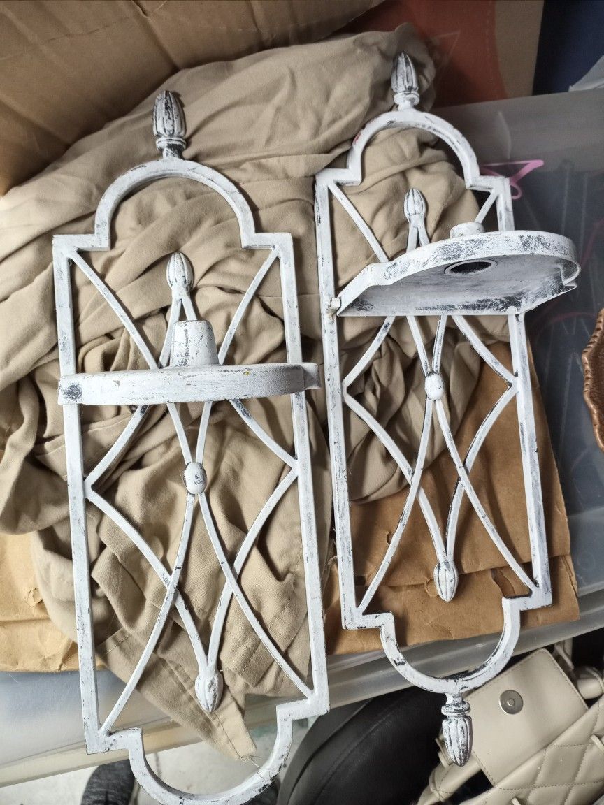 Southern Living Rustic Iron Candle Holders- Wall Hangings 