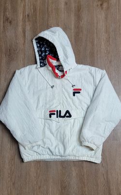Vintage 90s FILA Half Zip Hooded Anorak Jacket Size XLarge 