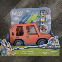 Bluey Rolling Toy Car With Figure, Brand New