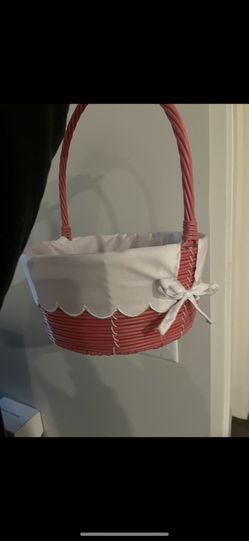 pink cottage core basket