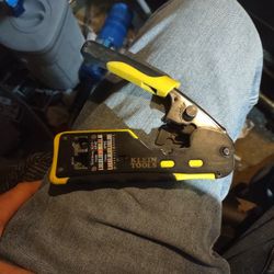 Klein Tools Ratcheting Cable Crimper/Stripper/Cutter for Pass Through 
