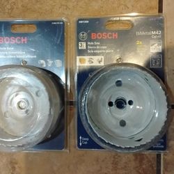 (2) New Bosch 3-1/2-in Bi-Metal Hole Saw is made with M42 alloy materials, containing 8% cobalt alloy to withstand high temperatures