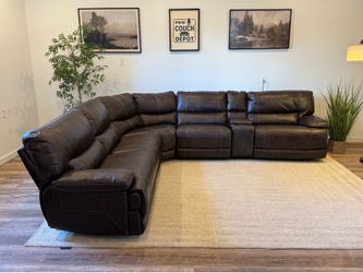 Espresso electric recliner sectional couch delivery available