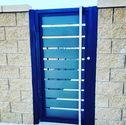 Custom metal and wood gate