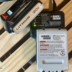 Black & Decker 20V Charger (LCS20) + Two 20V Lithium-Ion Batteries (LBXR20)