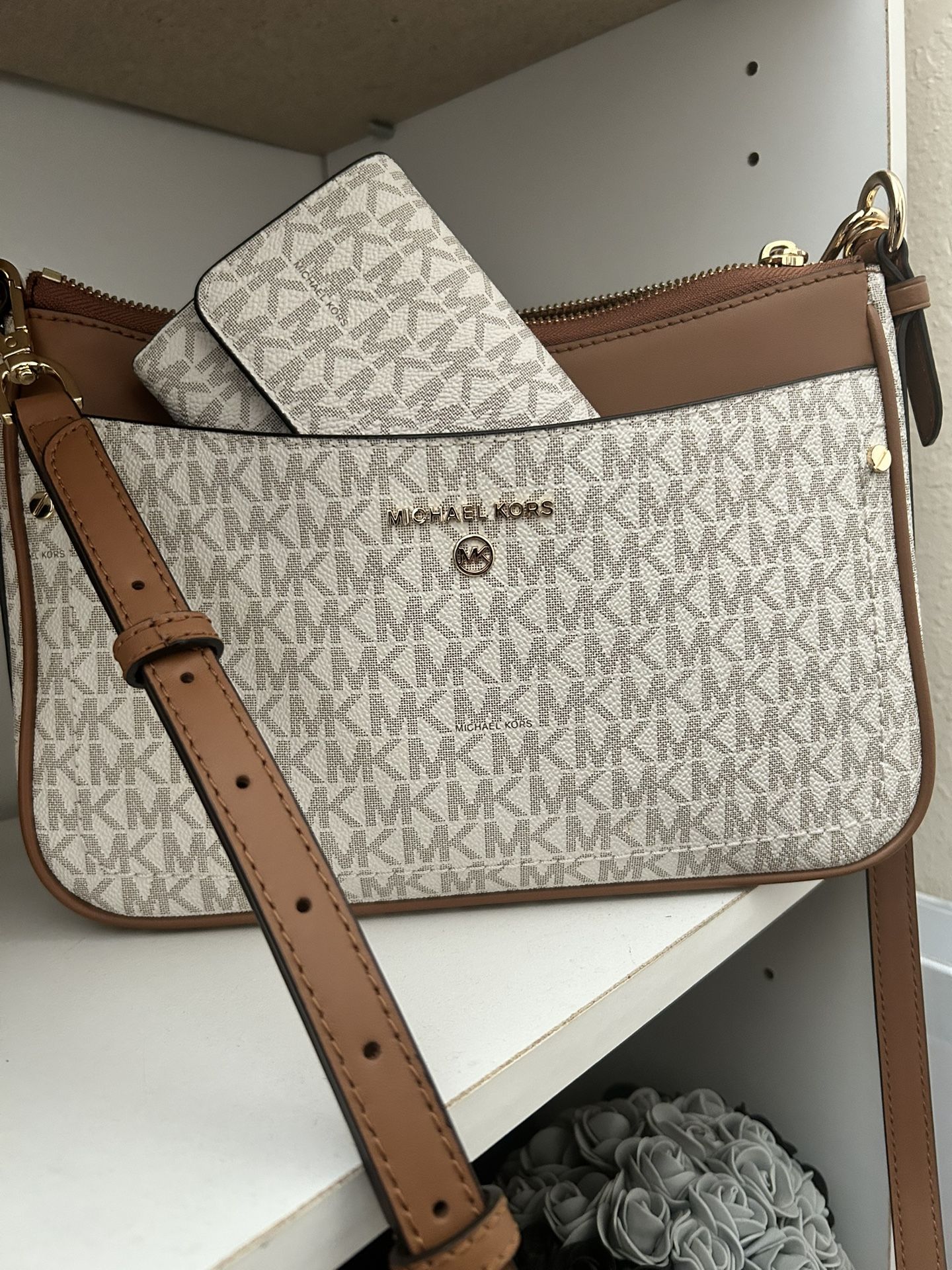 Authentic Michael Kors Bag With Matching Wallet