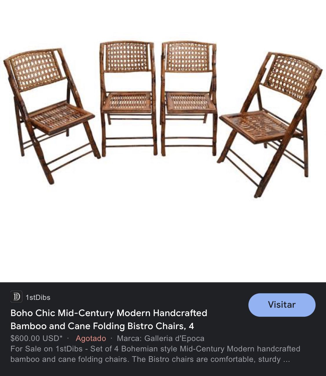 Boho Chic Mid-Century Modern 4 Chairs 