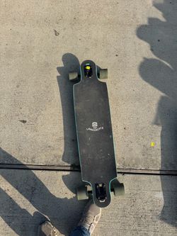 Landyachtz Drop-Through Longboard – Teal/Pink Graphic