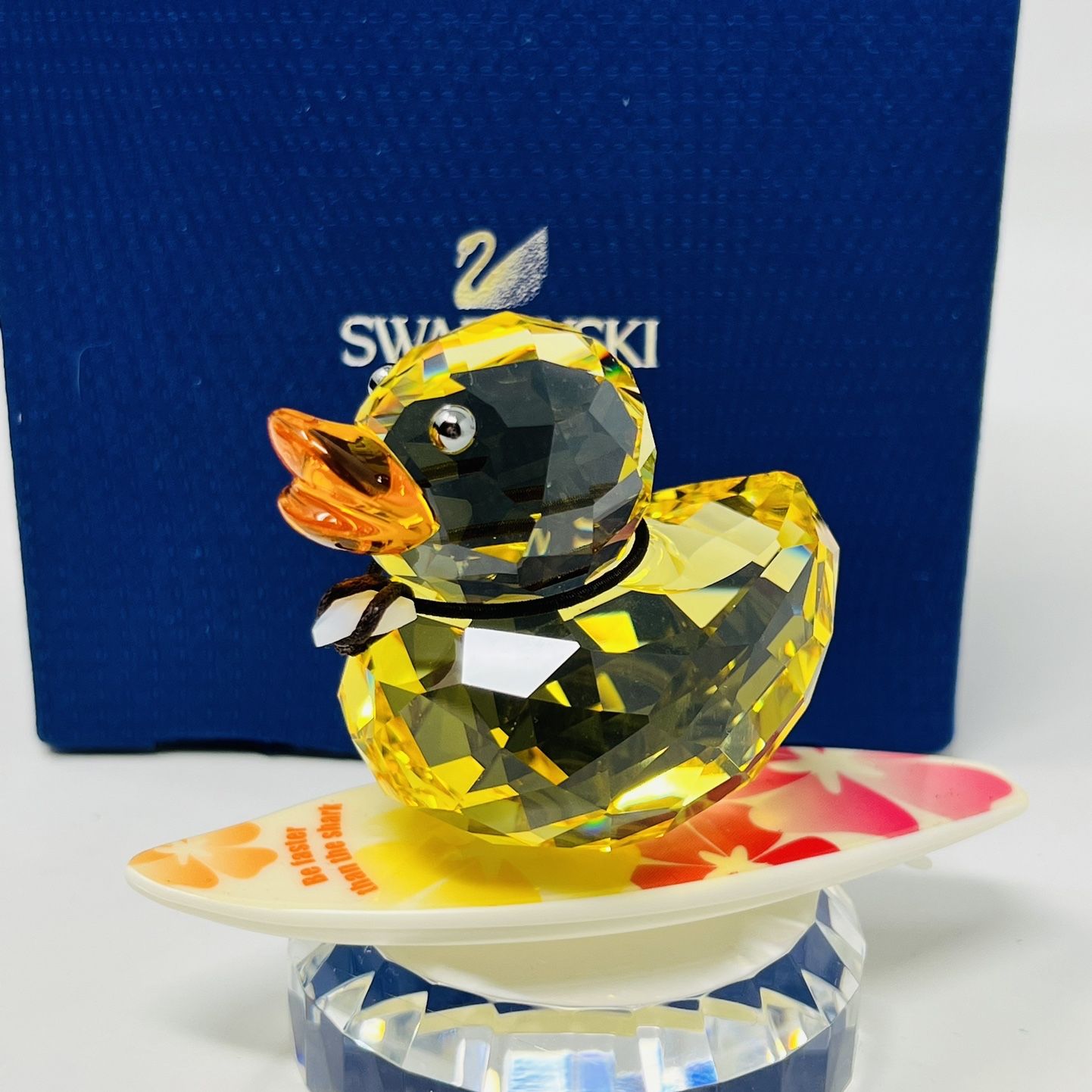 Swarovski Crystal Happy Ducks With Surfboard Figurine for Sale in