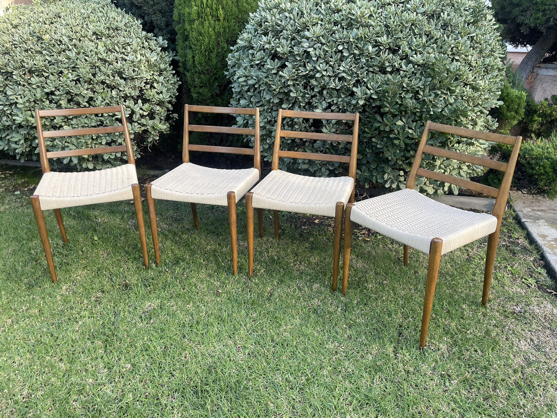4 West Elm Holland Chairs Natural Cord Acorn