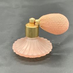 Vintage Pink Glass Perfume Atomizer With Bulb