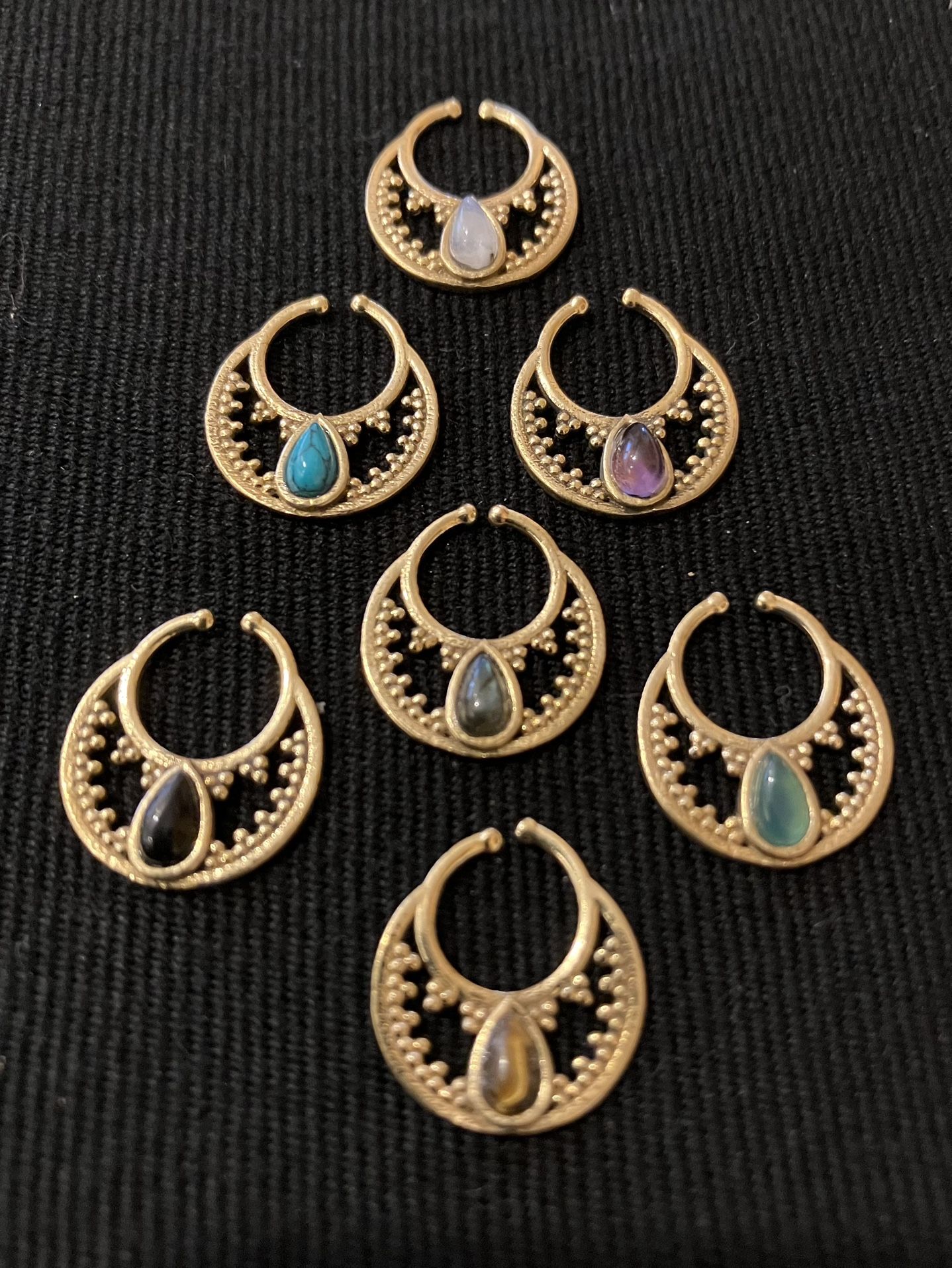 Gold (brass) Septum Ring Jewelry for pierced or unpierced