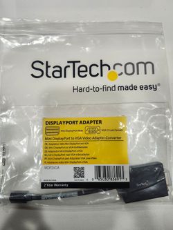 StarTech MDP2VGA Mini DisplayPort to VGA Adapter Converter 1080p Open Box