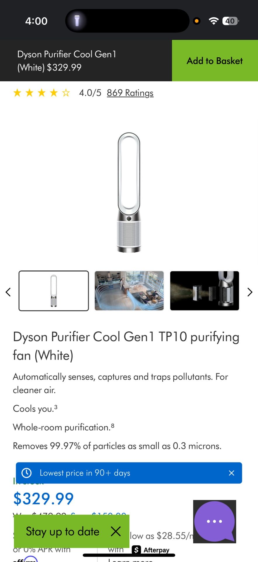 Dyson Purifier Cool Gen1 TP10 purifying fan (White)