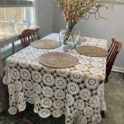Wooden Table w/ Leaf and 2 Chairs 