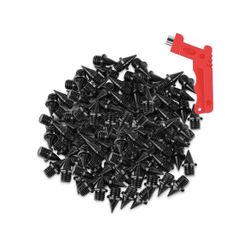 100 PCS 1/4inch Stainless Steel Track and Cross Country Spikes with Spike Wrench, Pyramid Replacemen