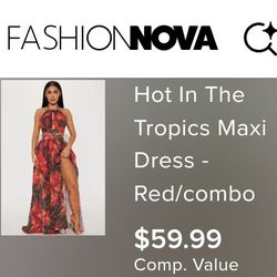 Hot In The Tropics Maxi Dress - Red/combo