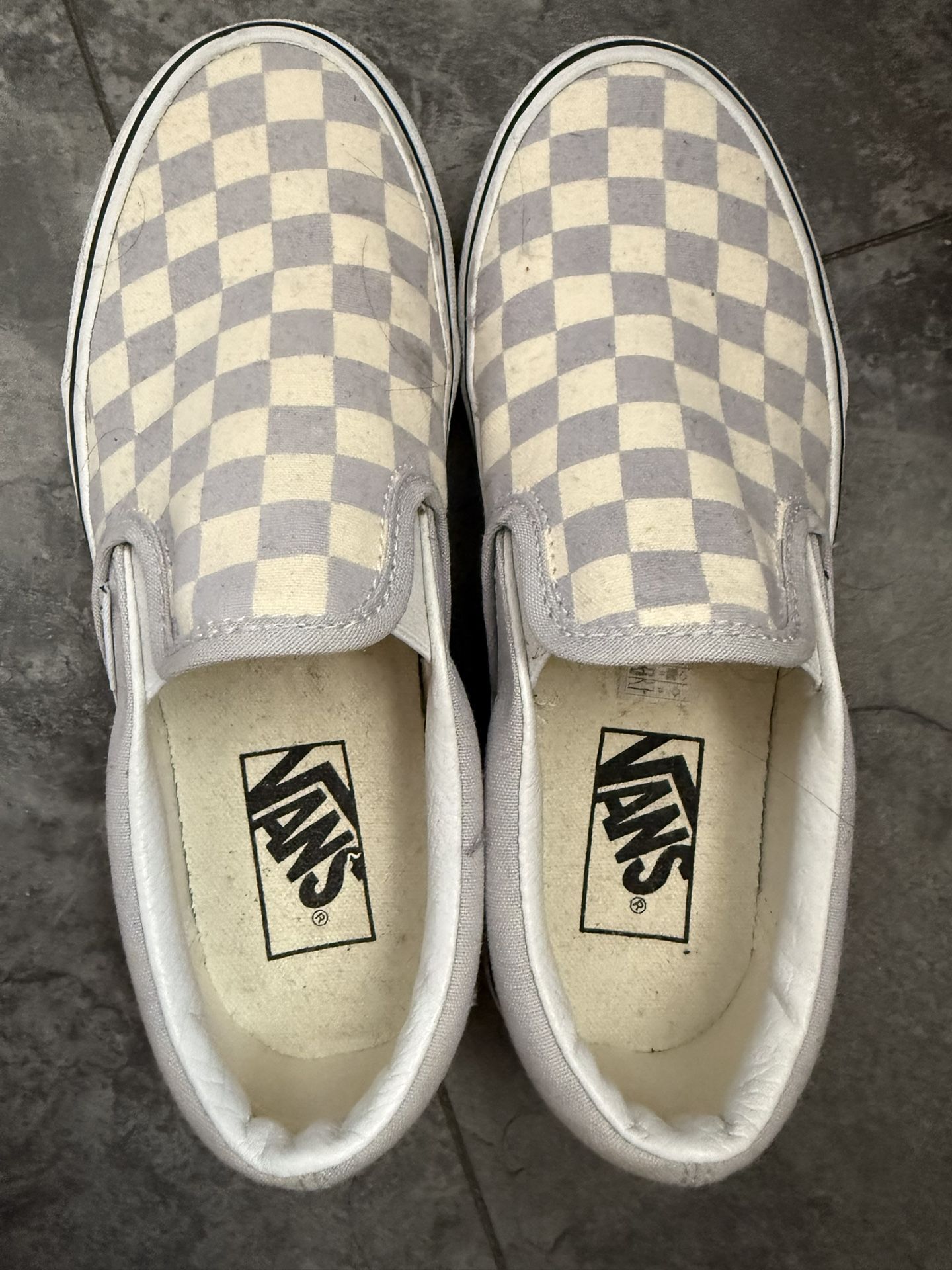Grey Checkered Vans Size 5.5 Women’s