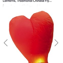 Red Paper Heart Sky Lantern