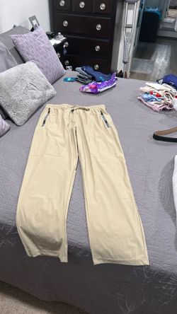 Beige Drawstring Track Pants