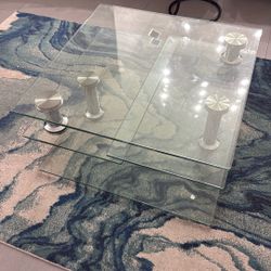Swiveling Glass Coffee Table  