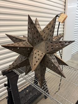 3 - Star Tin Hanging Lights  24 inch (a set of 3)