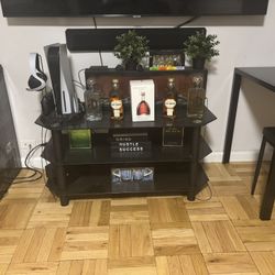 Black Glass TV Stand 