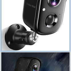 Security Cameras Wireless Outdoor, 2K Battery Powered AI Motion Detection Spotlight Siren Alarm WiFi Surveillance Indoor Home Camera, Color Night Visi