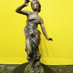 Late 19th Century Bronze Sculpture Titled "Daphne " by Bradley And Hubbard 14.5" Damage on the Fingers