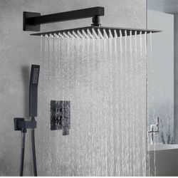 Luxury Dual Heads Shower System In Matte Black