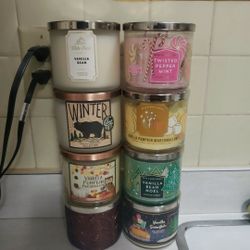 8 Bath And Body Works Large Jar Candles 3 Wicks All New And Never Lit