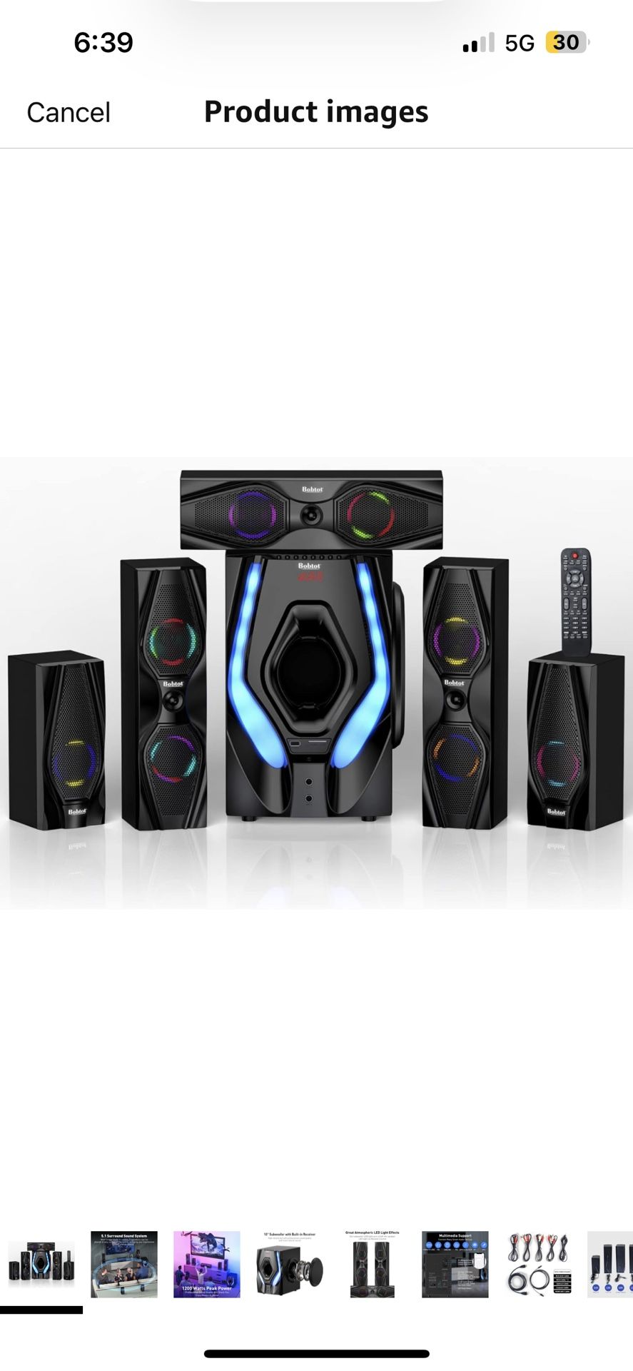 Bobtot Home Theater Systems Surround Sound Speakers - 1200 Watts 10 inch Subwoofer 5.1/2.1 Channel Audio Stereo System with HDMI ARC Optical Bluetooth