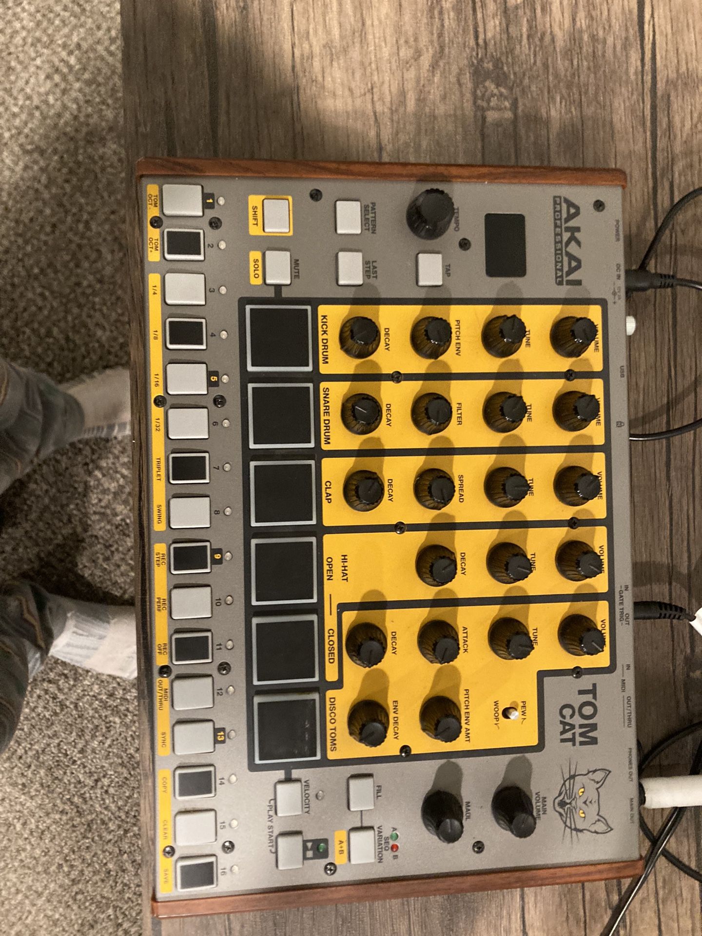 Akai Tom Cat Analog Drum Machine And Mackie CR3-X Studio Monitors
