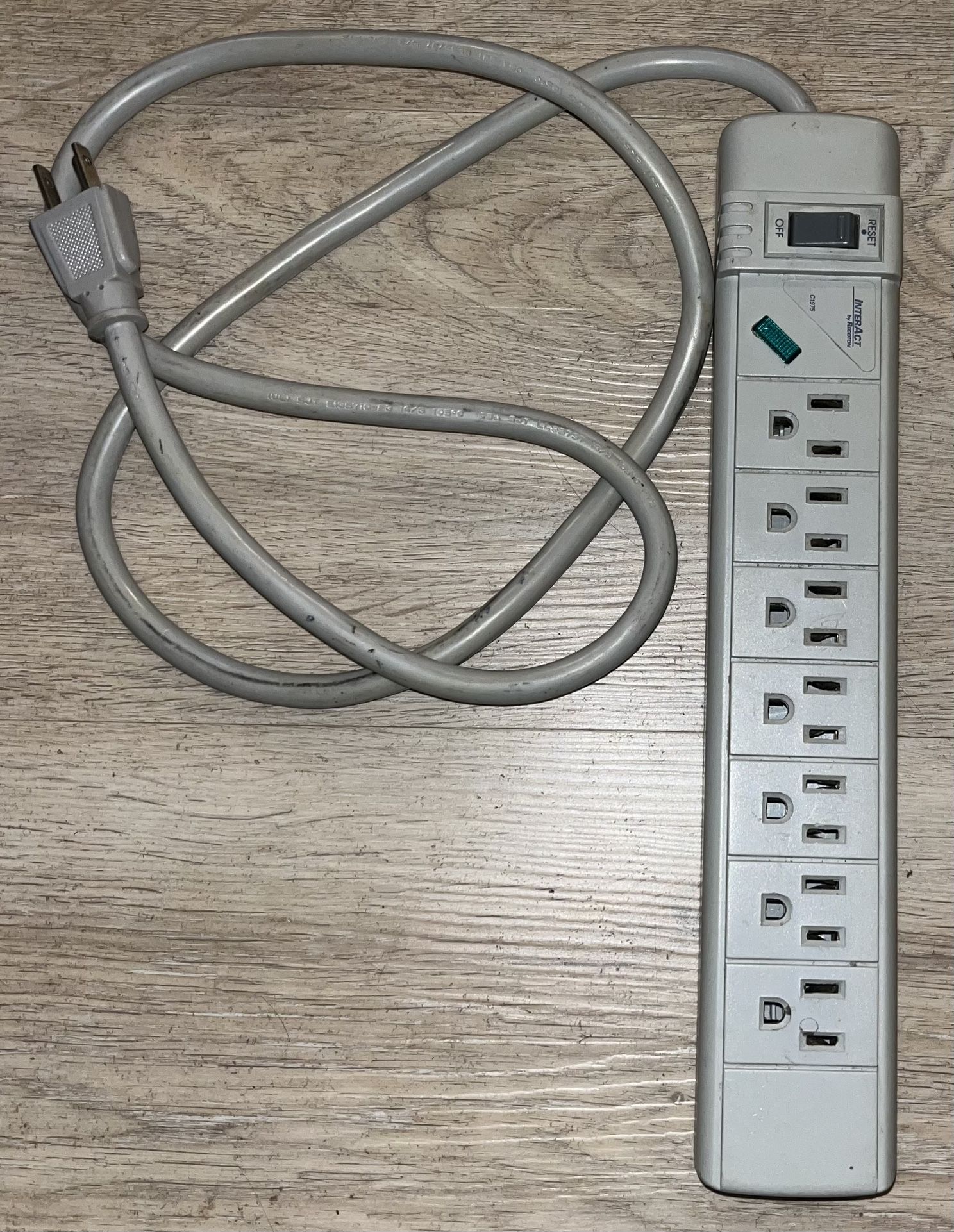 InterAct Indoors 7 Outlet Surge Protector Power Strip
