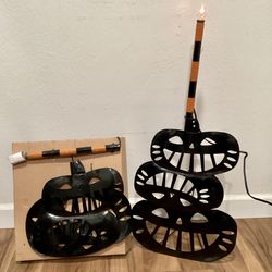 Jack O’Lantern Halloween 26in Flickering Candle Decor Set of 2