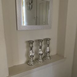 Mirror And Candle Holder 