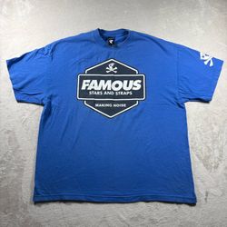 Vintage Famous Stars and Straps Men’s 2XL Blue Skate Travis Barker T-Shirt #5A