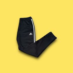Adidas 3 stripe tapered track pants black & white men’s medium