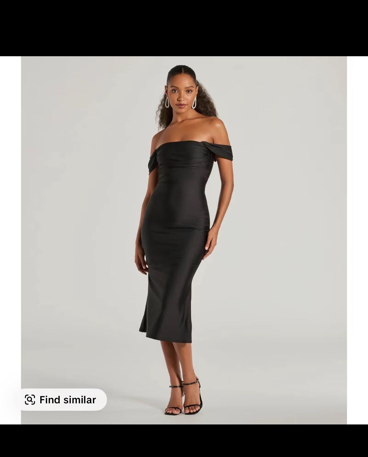 off the shoulder flared midi dress