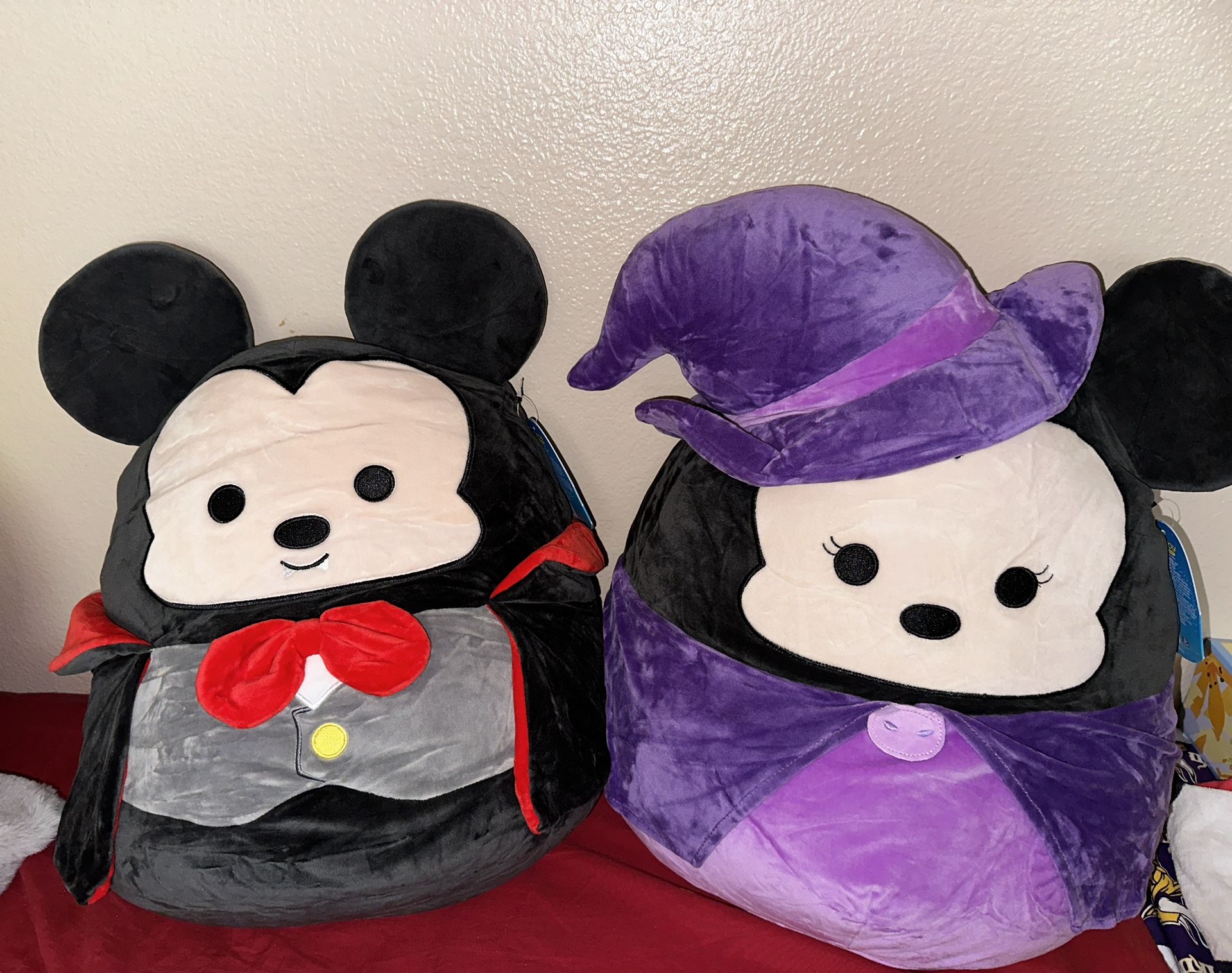 Squishmallows Disney 2021 Halloween Mickey Dracula Minnie Witch 16” Plush Set