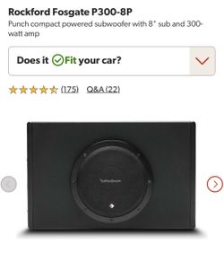 Rockford Fosgate P300-8P 8" Subwoofer w/ Amplifier Build-in