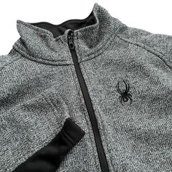 Spyder Men's Gray/Black 1/4 Zip Knit Sweater Pullover Sz Large Style # 199307