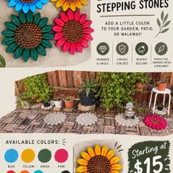 Cement Sunflower Stepping Stone