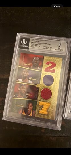 Authentic Michael Jordan / LeBron James / Kobe Bryant / Kevin Durant jersey card bgs 9