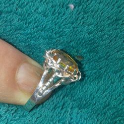 Citrine Sterling silver. Size 8