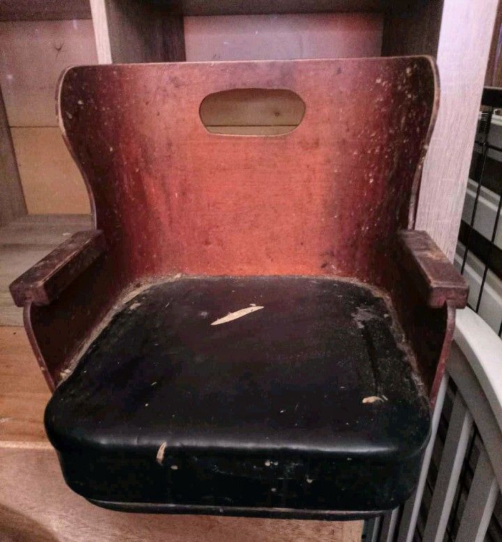Vintage Barber Shop Child's Wood Booster Seat