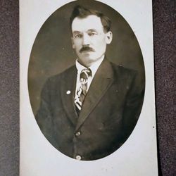 1900's RPPC Bill Dias Gentleman Portrait Antique Real Picture Postcard Photo
