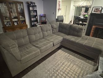 Sectional L Shaped Gray Couch
