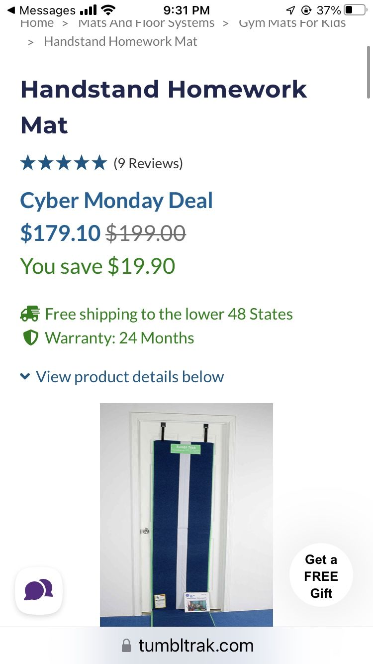 Handstand Homework Mat By Tumbl Track