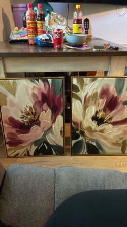 Framed Floral Canvas Art Set